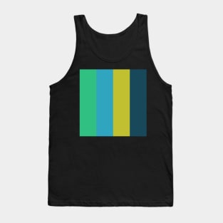 green blue and yellow stripe pattern Tank Top